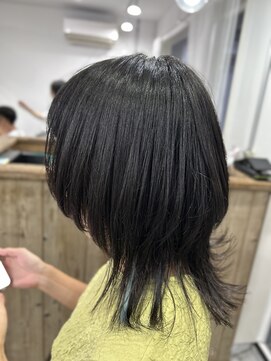 プラグ(Plug) カット縮毛矯正マッシュウルフレイヤー暗髪多毛つや髪美髪