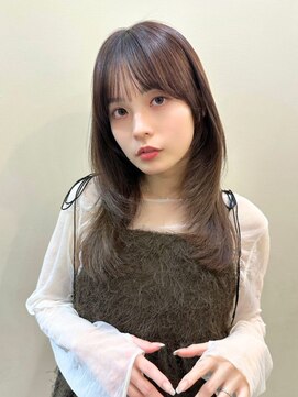 顔まわりレイヤー/ワンカールレイヤー/小顔/透明感カラー