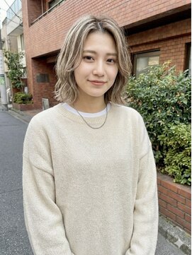 #ウルフボブ #ミルクティーベージュ #ハイライト