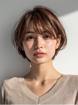ロディーナ 大口 新子安(rodina) ピンクベージュ/アンブレラカラー/クールショート/前髪/大口子安