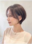 夏カラーブリーチなし/丸みショートボブ/耳掛け/くびれp大宮