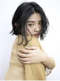 ニュアンスブルーブラックボブ_ハイライトカラー_27393