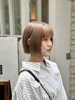 バグジー 小倉店(BAGZY) ミルクティーベージュ×切りっぱなしボブ