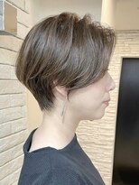 白髪ぼかし/ひし形/癖毛/大人ショートボブ/60代50代40代