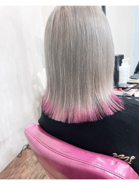 アンメリーアン(Ann merry ann) ダブルカラーケアブリーチベージュピンクボブミニウルフリタッチ