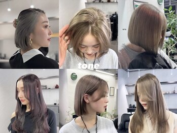 トーン(tone)の写真/【JR高槻1分】人気のダブルカラー/ハイトーン/ハイライトまで◎理想の"透明感×ツヤカラー"が叶う！