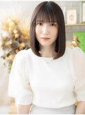 オリーブグレージュ切りっぱなしストレートh3戸頭20代30代40代