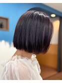 ブリーチ無しダークピンクカラー