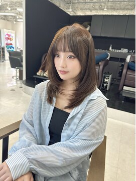 ハピネス 梅田茶屋町店(HAPPINESS) ミディアムレイヤー/韓国ヘア/ウルフ/顔周りカット/髪質改善
