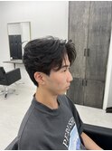 ダウンパーマ フェザーショート センターパート