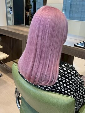 ヘアサロン アウラ(hair salon aura) 盛岡駅ダブルカラーブラウンピンクベージュカラーオリーブカラー