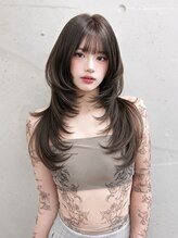 旬の顔周りレイヤーカット、ハッシュカットで理想の韓国ヘアに☆こだわりの技術を提供します☆天神大名