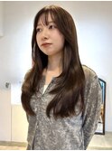 夏カラー ラベンダーブラウンロングレイヤー ショコラブラウン