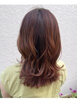 マノハル(MANOHARU)&nbsp;毛先はブリーチあり　秋色暖色カラー　レッドオレンジブラウン