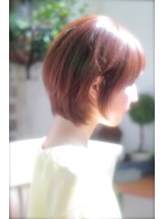 【Grous Hair】オレンジベージュで愛され柔らかショート