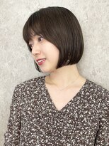 サンク 原宿 表参道(cinq)&nbsp;ミニボブショートパーマ黒髪イルミナカラーグレージュ前髪