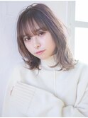 大人可愛い美髪20代30代小顔ミディグレージュ47