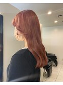 #韓国ヘア #コーラルピンク