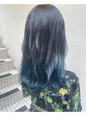 グラデーションカラー_マロンベージュ Aラインボブ かきあげ
