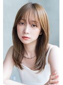 【roijir 表参道】顔周りレイヤー×透明感ベージュ