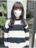 ロングウルフ レイヤー ワイドバング ミニウルフ 小顔 /城倉