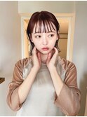 似合わせ小顔ボブ×暖色カラー デザインカラー