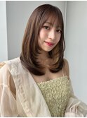 インナーカラー/イヤリングカラー/ミディアムレイヤー/デザイン