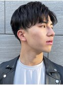 フェードカット センターパート ビジネスマンヘア