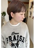 大人可愛い20代30代40代前下がりショートボブ丸みショート◎