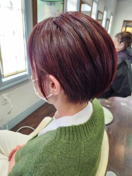 ダスティ 塩尻店(Dasty) ショートボブ×チェリーピンク