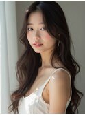 韓国くびれヘア_調布ミニウルフチェリーブラウン縮毛矯正
