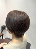 白髪ぼかしハイライト×ヴェールグレージュ×クールショート
