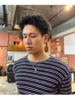 エディ(Edy)&nbsp;スパイキーショートツイストピンパーマメンズパーマ眉毛カット