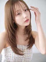 キネン バイ ツリー 宇都宮(kinen by tree)&nbsp;韓国風フェイスレイヤーシースルーバングココアベージュ艶ロング