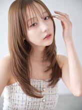キネン バイ ツリー 宇都宮(kinen by tree)&nbsp;韓国風フェイスレイヤーシースルーバングココアベージュ艶ロング