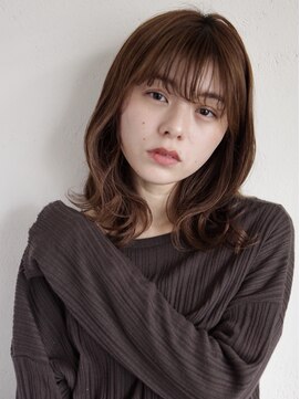 ベフ(Beff) 【beff 2F】シースルーバング×オレンジベージュ