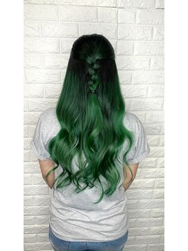 アメジスト(amethyst) 緑バレイヤージュ