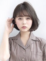 20代30代大人可愛い小顔ボブ/グレージュ/ダメージケア/黒髪
