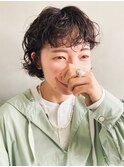 ミニボブ ・パーマ・くるくる・ショートバング