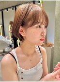 ダブルカラーショートボブインナーカラーハイライトケアブリーチ