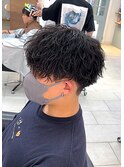 刈り上げマッシュ×波巻きパーマ