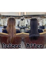 カミケン 方木田店(kamiken.)&nbsp;上品きれい暗髪ストレート縮毛矯正ロング【カミケン方木田店】