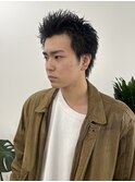 メンズカット スパイキーショート 束感ヘア アップバング