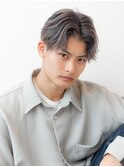 メンズバレイヤージュセンターパート束感コンマヘアハイライト