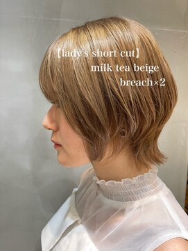 レム 綱島店(REM) 【レディーススタイル】ショート×ミルクティーベージュ