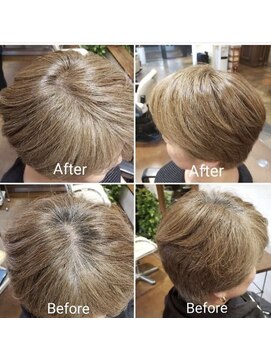 アルファ インタラクティブ エム フラワー(ALUFA interactive.M Flower) ノンジアミンカラーで白髪ぼかし