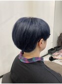 ネイビーカラー2ブロックショート