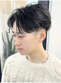 桑名メンズパーマメンズカットセンターパートメンズマッシュ緩め