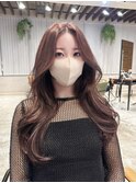 暗めカラー/センター分け/前髪なし/韓国ヘア/ロング/2wayバング