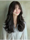 ☆オリーブグレーココアベージュ小顔クラゲヘアー/黒髪/髪質改善